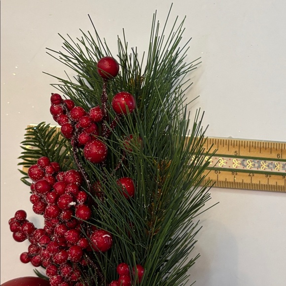 Festive Red & Gold Christmas Pick - Holiday Pine, Berries & Ornaments 7 - Picture 11 of 15